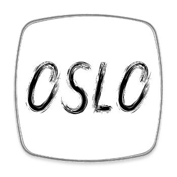 Oslo im schwarzen städtischen Busch - Viereckiger Kühlschrankmagnet - Weiß - Vorne