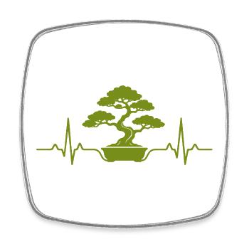Bonsaï Plant Heartbeat Bonsai - Magnet carré - blanc - Devant