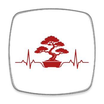 Bonsaï Plant Heartbeat Bonsai - Magnet carré - blanc - Devant