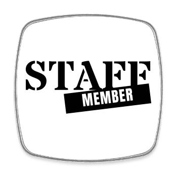 Membre du personnel - Employé de l’équipe pour événements personnels - Magnet carré - blanc - Devant
