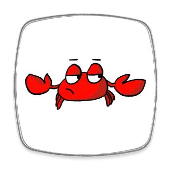 Crabe indifférent - Magnet carré - blanc - Devant