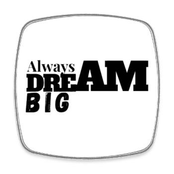 T-shirt typographique Rêve Gros - Magnet carré - blanc - Devant