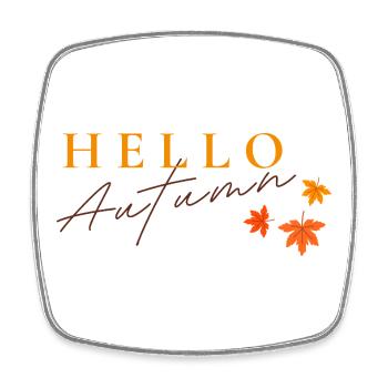 Hello Autumn | Autumn Leaves Design - Square fridge magnet - white - Front