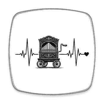 Barrel Organ Heartbeat – For Real Hurdy-Gurdy Fans - Square fridge magnet - white - Front
