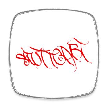 Rotes Stuttgart T-Shirt - Viereckiger Kühlschrankmagnet - Weiß - Vorne