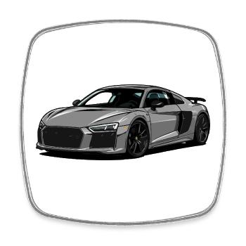 Grey Supersport Roadster - Square fridge magnet - white - Front