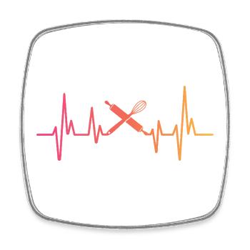 Bakery Sunset Heartbeat Baker - Square fridge magnet - white - Front