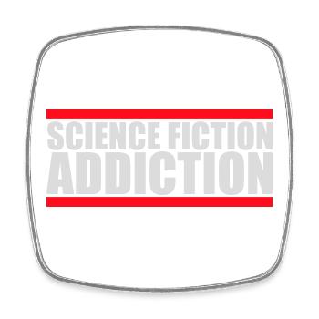 Citation d’amateur de science-fiction accro à la science-fiction - Magnet carré - blanc - Devant