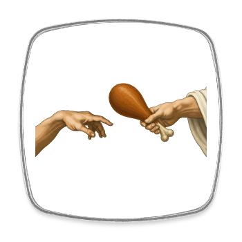 Truthahn – Die Schöpfung – Lustiges Thanksgiving - Viereckiger Kühlschrankmagnet - Weiß - Vorne