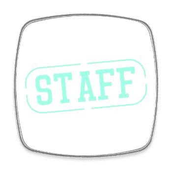 Staff Stamp Graphic - Square fridge magnet - white - Front