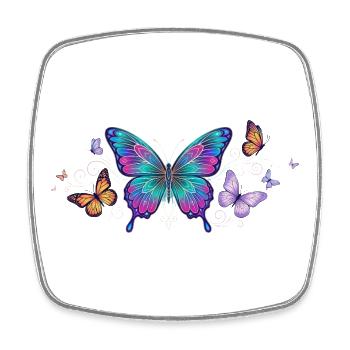 Colorful butterfly wing - Square fridge magnet - white - Front