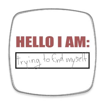 Hello I am - Viereckiger Kühlschrankmagnet - Weiß - Vorne