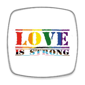 Love Is Strong Rainbow Style LGBTQ - Magnet carré - blanc - Devant