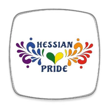 Hessian Pride Heart Blossom Pattern - Square fridge magnet - white - Front