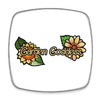Gartengöttin Blumen-Wortzeichen - Viereckiger Kühlschrankmagnet - Weiß - Vorne