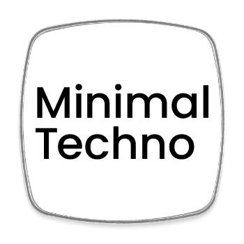 techno minimale - Magnet carré - blanc - Devant
