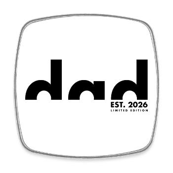 Dad Est 2026 Limited Edition  - Papa - Vatertag - Viereckiger Kühlschrankmagnet - Weiß - Vorne