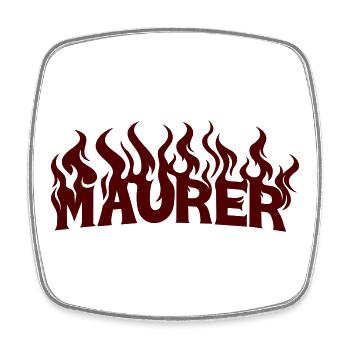 MAURER 2 - Viereckiger Kühlschrankmagnet - Weiß - Vorne