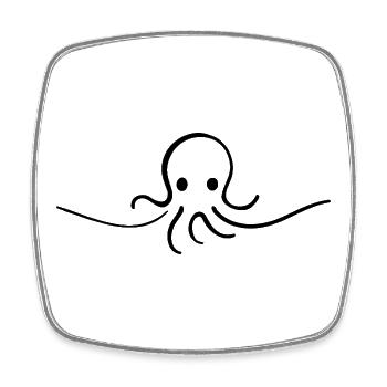 Oktopus One Line niedliches Meeresmotiv - Viereckiger Kühlschrankmagnet - Weiß - Vorne