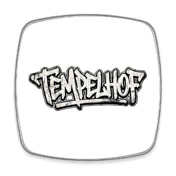 Tempelhof Berlin Graffiti Oldschool Hip Hop - Viereckiger Kühlschrankmagnet - Weiß - Vorne
