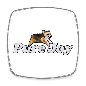 Pure Joy Corgi Lauf - Viereckiger Kühlschrankmagnet - Weiß - Vorne