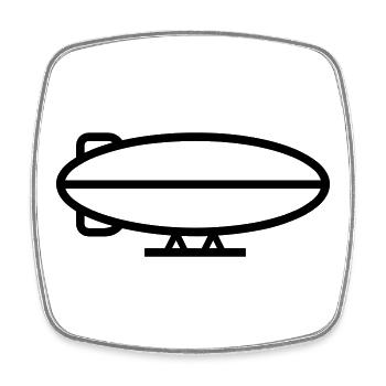 Airship - Square fridge magnet - white - Front