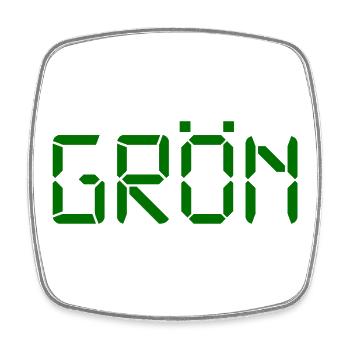 Grün – LCD - Viereckiger Kühlschrankmagnet - Weiß - Vorne
