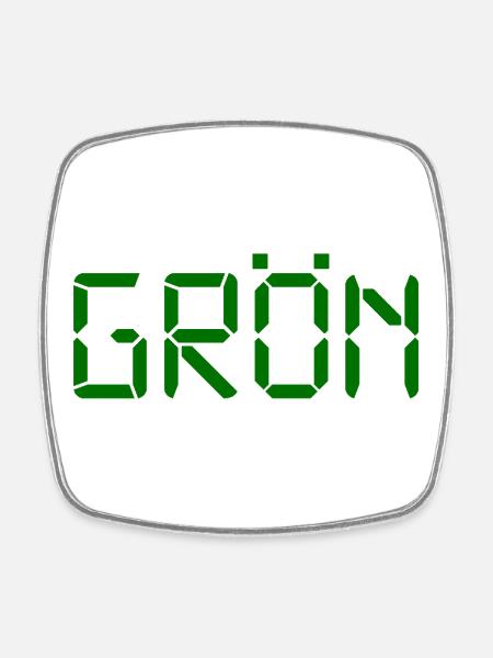 Green - LCD - Square fridge magnet - white