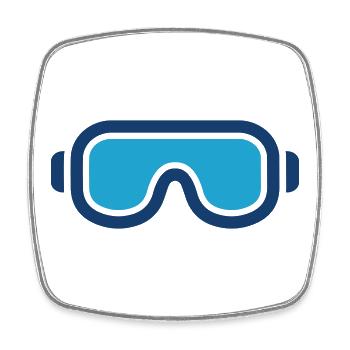 Safety Goggles Eye Protection Icon - Square fridge magnet - white - Front