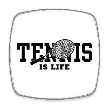tennis is life - Square fridge magnet - white - Front