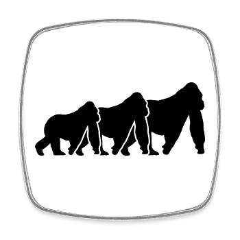 Silhouettes de singes - Magnet carré - blanc - Devant
