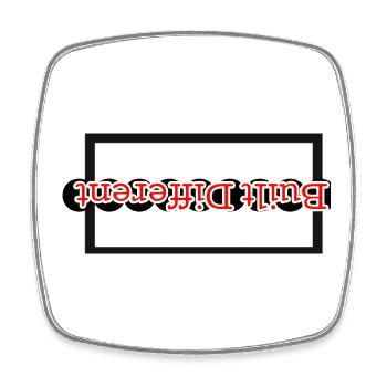 Built Different - Upside Down - Square fridge magnet - white - Front