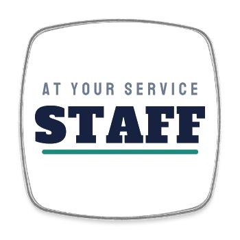 Staff College Lettering - Staff Team - Square fridge magnet - white - Front