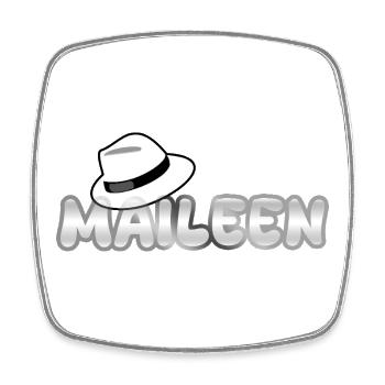 First name Maileen - Square fridge magnet - white - Front