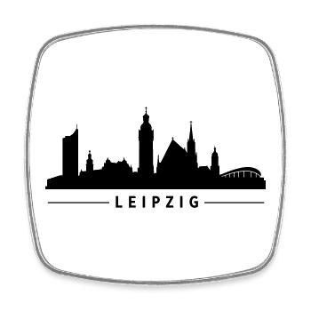 Leipzig Skyline - Viereckiger Kühlschrankmagnet - Weiß - Vorne