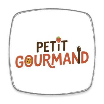 Petit Gourmand Bébé Cadeau - Magnet carré - blanc - Devant