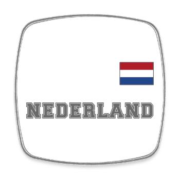 Niederlande Trikot Look - Holland – NEDERLAND - Viereckiger Kühlschrankmagnet - Weiß - Vorne