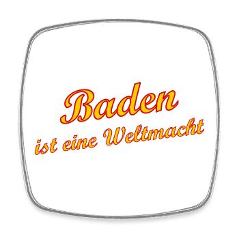 Baden Weltmacht Retro Script - Viereckiger Kühlschrankmagnet - Weiß - Vorne