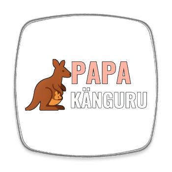 Papa Känguru – Geschenkshirt für neue Väter - Viereckiger Kühlschrankmagnet - Weiß - Vorne