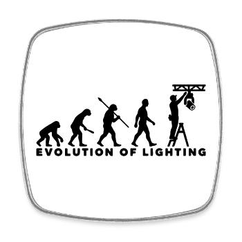 Evolution of Lighting – Veranstaltungstechnik - Viereckiger Kühlschrankmagnet - Weiß - Vorne