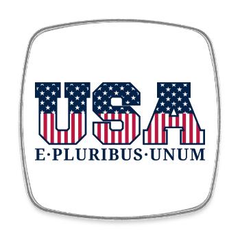 College USA Red White Blue Stars And Stripes Motto - Viereckiger Kühlschrankmagnet - Weiß - Vorne