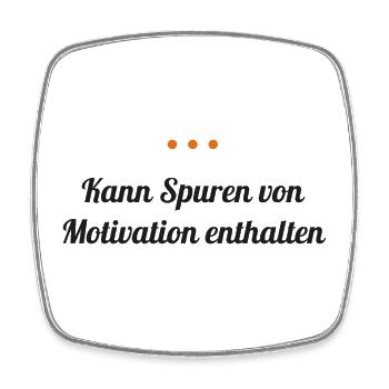 Kann Spuren von Motivation enthalten - Viereckiger Kühlschrankmagnet - Weiß - Vorne