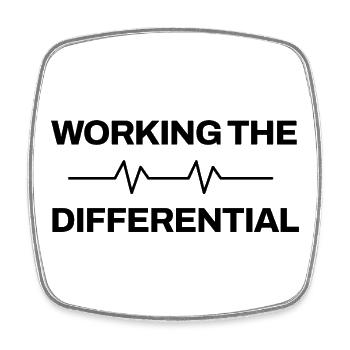 Arzt - Working The Differential - Medizin - Viereckiger Kühlschrankmagnet - Weiß - Vorne