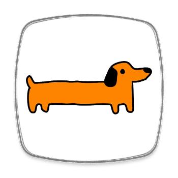 Dackel Hund Geschenk - Viereckiger Kühlschrankmagnet - Weiß - Vorne