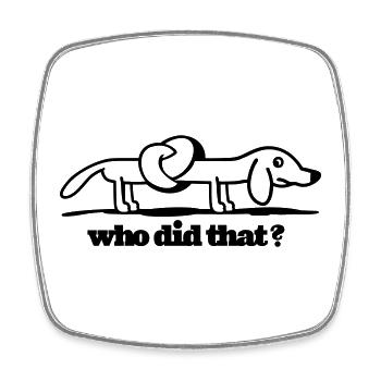 silly dog - Viereckiger Kühlschrankmagnet - Weiß - Vorne