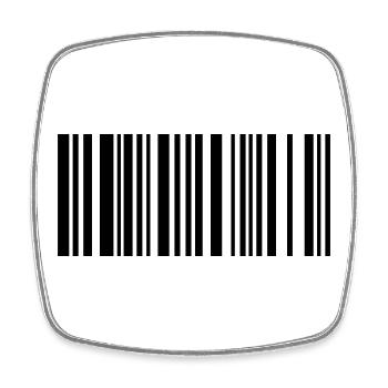 barcode - Magnet carré - blanc - Devant