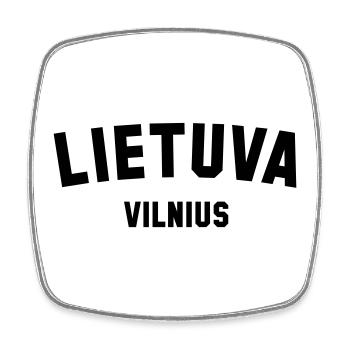 VILNIUS, Lietuva, Lithuania, Lithuania - Square fridge magnet - white - Front