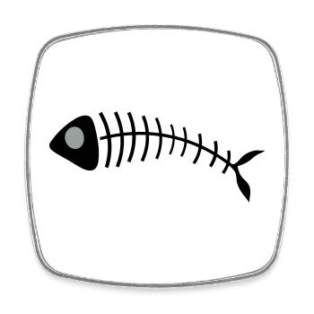 Stilisierte Fischgräten Illustration - Viereckiger Kühlschrankmagnet - Weiß - Vorne