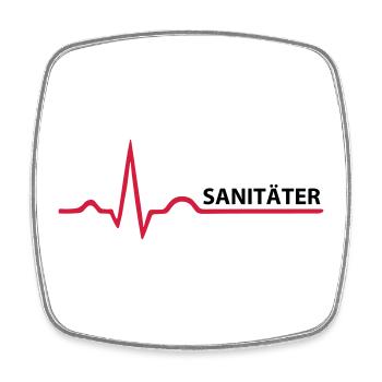 Sanitäter Schrifzug - Viereckiger Kühlschrankmagnet - Weiß - Vorne