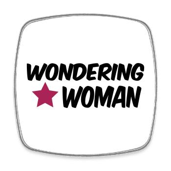 wondering woman - Viereckiger Kühlschrankmagnet - Weiß - Vorne